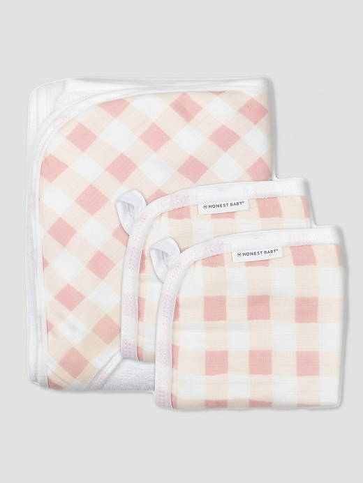 Image number 3 showing, Honest Baby Clothing 3 Piece Organic Cotton Hooded Towel Set