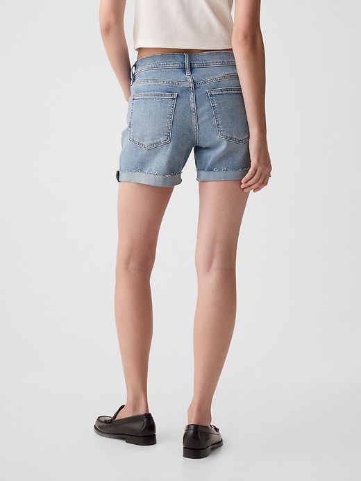Image number 4 showing, 5" Mid Rise Denim Girlfriend Shorts