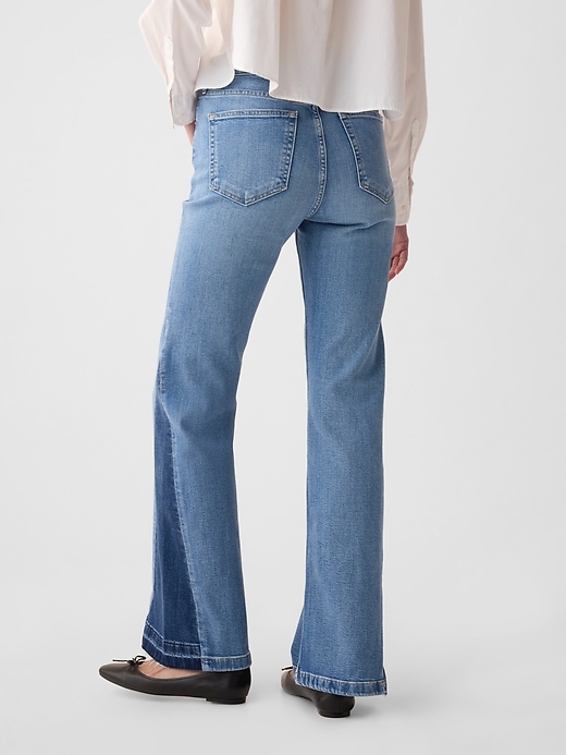 Image number 4 showing, High Rise Patched '70s Flare Jeans