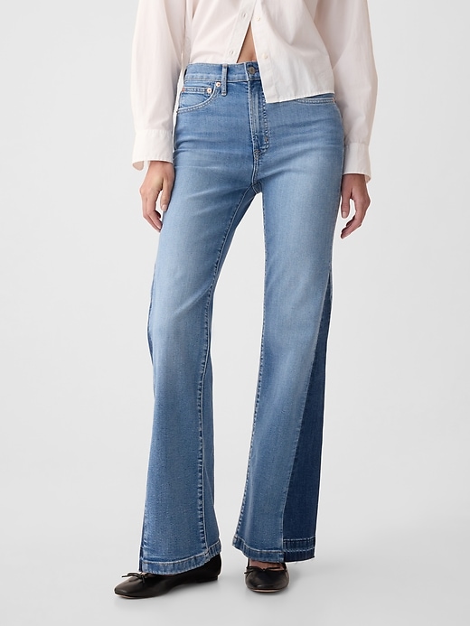 Image number 2 showing, High Rise Patched '70s Flare Jeans