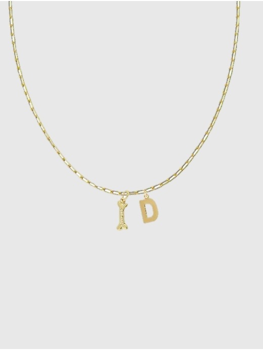 View large product image 1 of 1. HART Dog Bone Initial Necklace