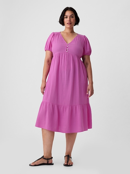 Image number 5 showing, Crinkle Gauze Midi Dress