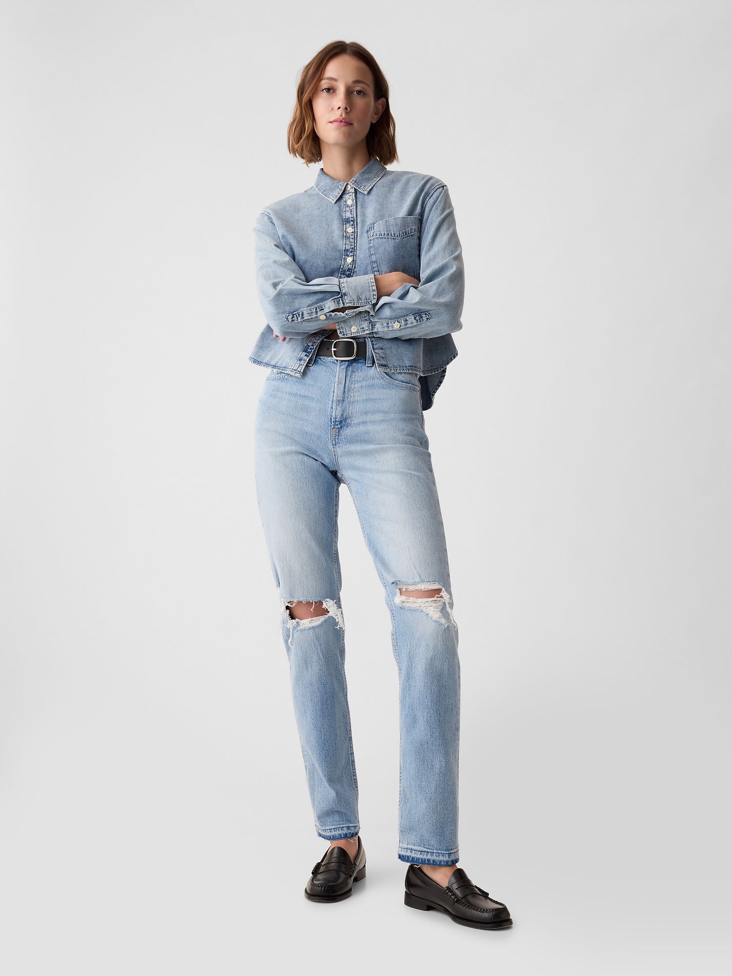 GAP High Rise Straight Washwell Jeans - Women's