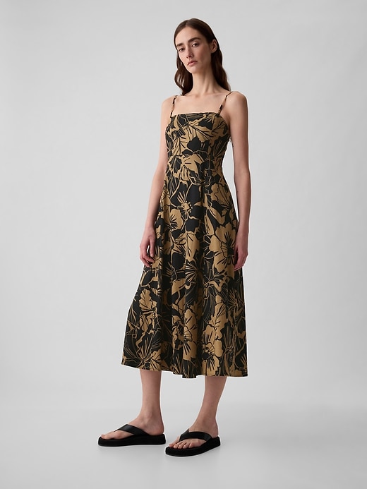 Image number 3 showing, Linen-Blend Midi Dress