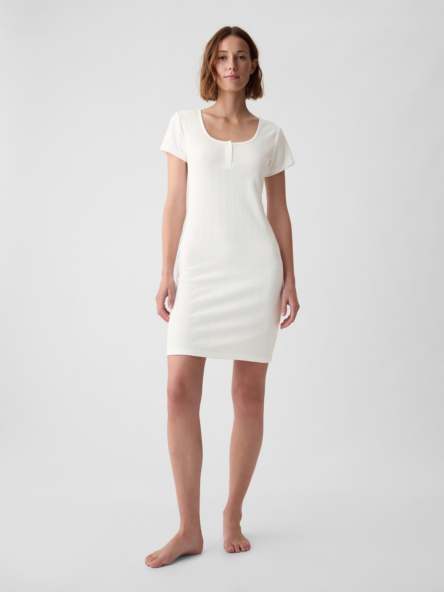 Shop Gap Pointelle Pj Dress In Off White