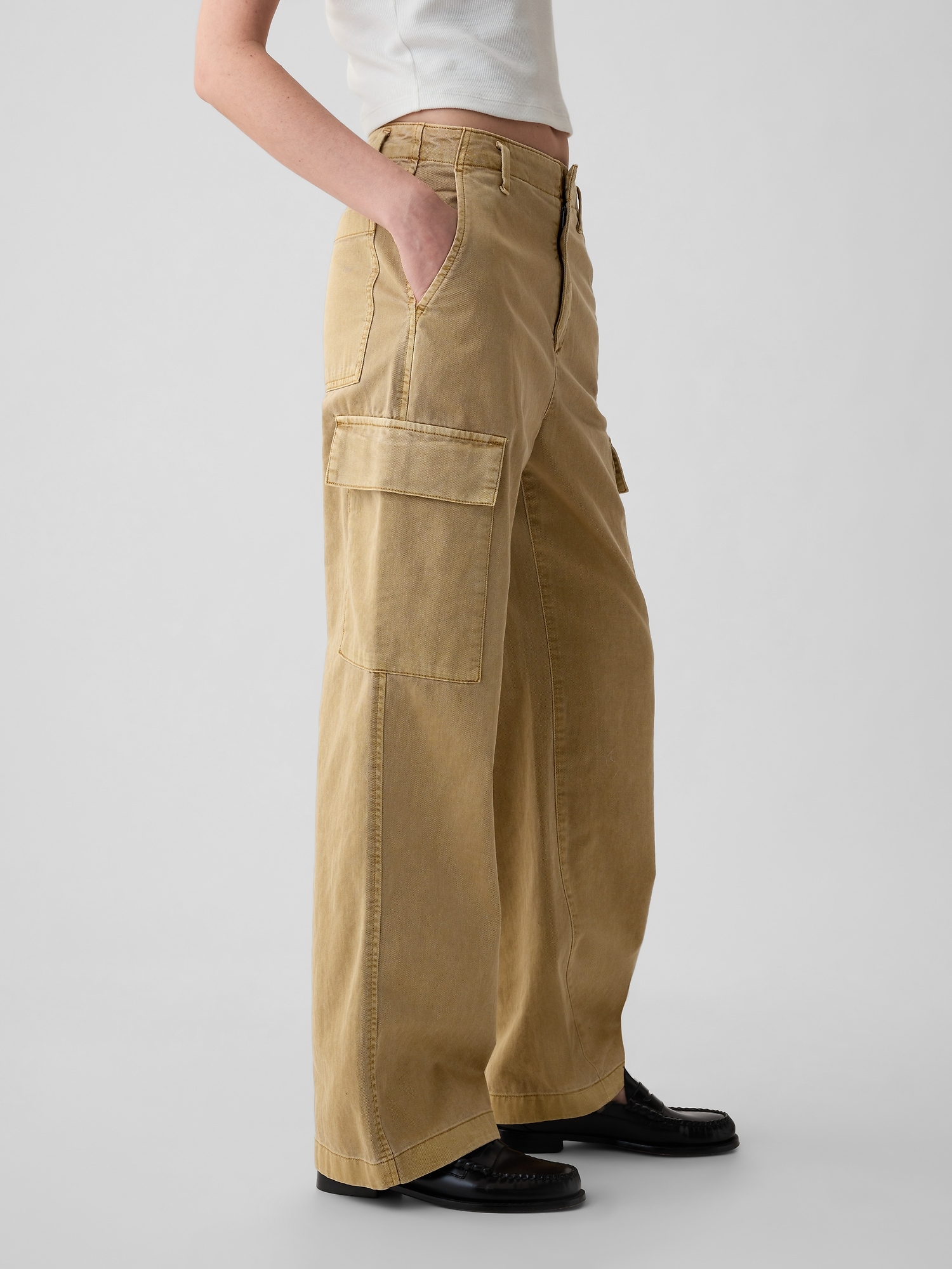 LIMITED COLLECTION Plus Size Khaki Green Cargo Wide Leg Trousers