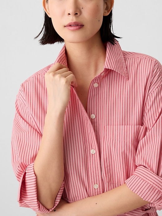 Image number 4 showing, Organic Cotton Stripe Mini Shirtdress
