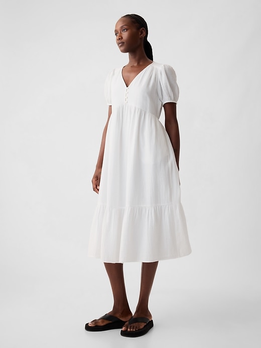Image number 3 showing, Crinkle Gauze Midi Dress