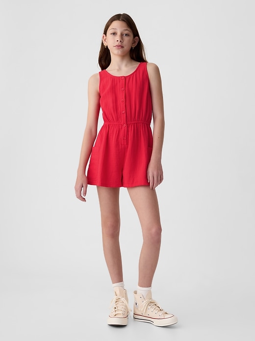 Image number 1 showing, Kids Crinkle Gauze Romper