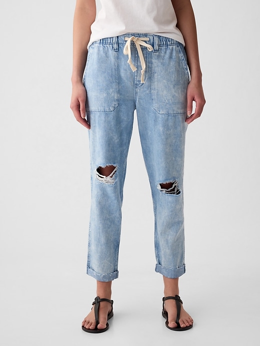 Image number 2 showing, Mid Rise Easy Denim Utility Jeans