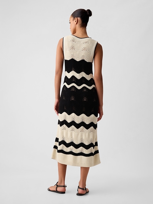 Image number 2 showing, Crochet Midi Sweater Dress