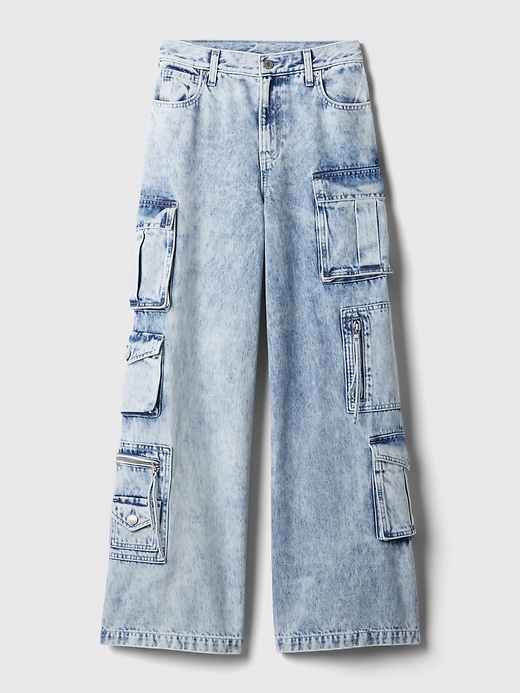 Image number 7 showing, Mid Rise Cargo Baggy Jeans