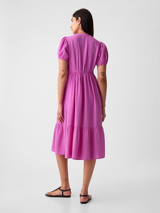 Image number 2 showing, Crinkle Gauze Midi Dress