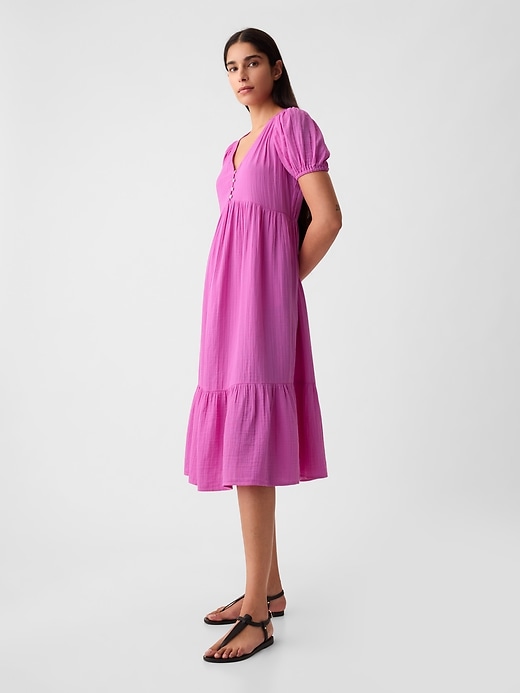 Image number 3 showing, Crinkle Gauze Midi Dress