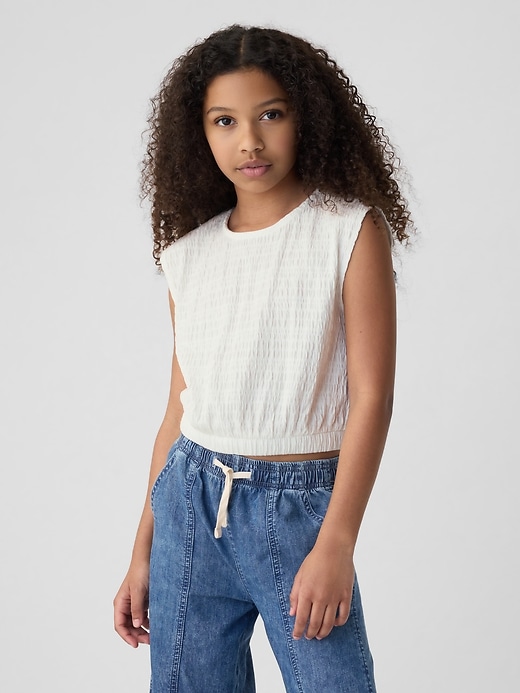 Image number 1 showing, Kids Smocked Cropped Muscle Tank Top