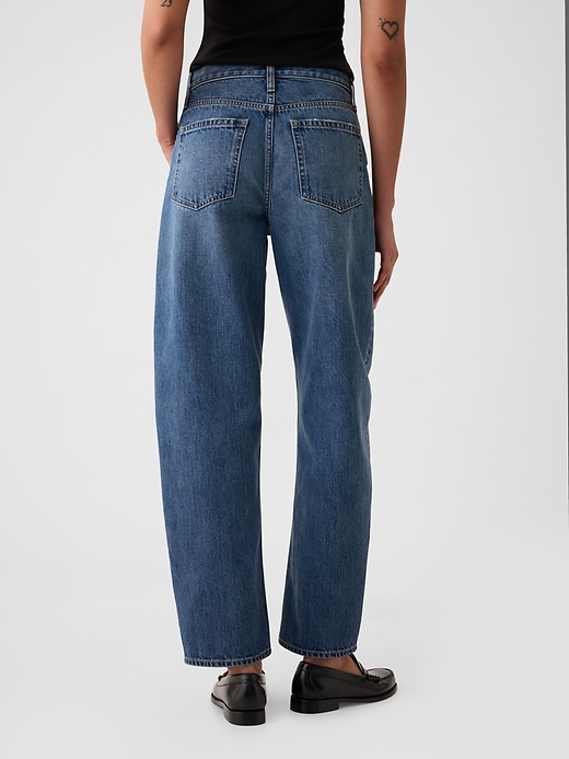 Image number 4 showing, High Rise Barrel Jeans