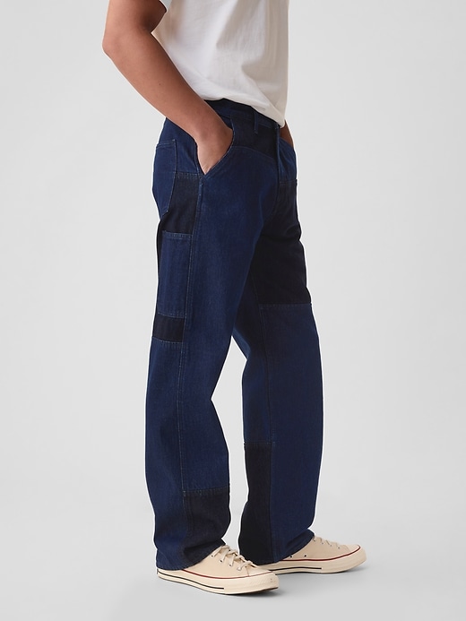 Image number 4 showing, '90s Loose Patchwork Jeans