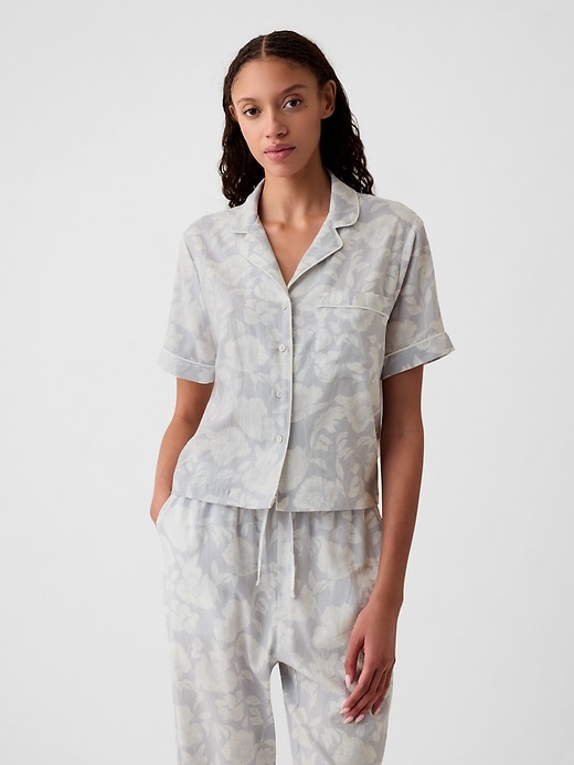 Image number 1 showing, Linen-Blend PJ Shirt