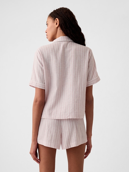 Image number 2 showing, Linen-Blend PJ Shirt