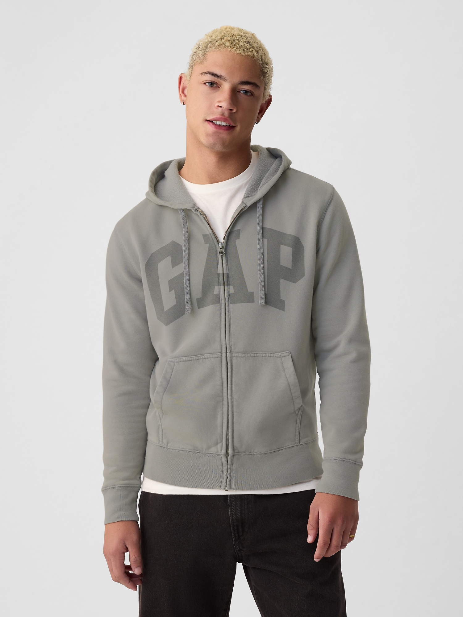 Shop Gap Arch Logo Hoodie In Pilot Grey