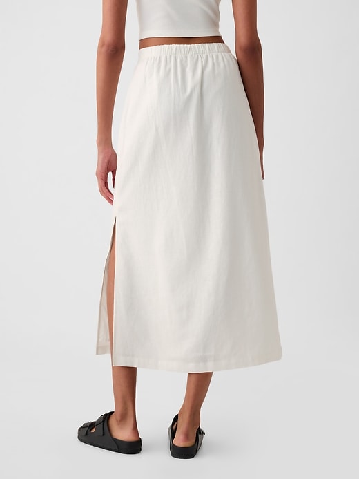 Image number 2 showing, Linen-Blend Maxi Skirt