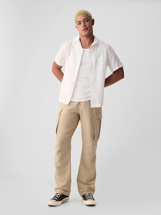 Image number 1 showing, Linen-Cotton Cargo Pants