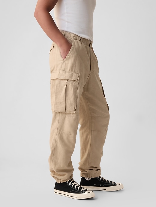 Image number 3 showing, Linen-Cotton Cargo Pants