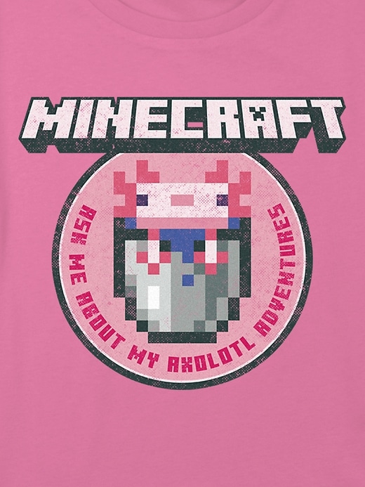 Image number 2 showing, Kids Minecraft Graphic Axolotl Adventures Boxy Crop Tee