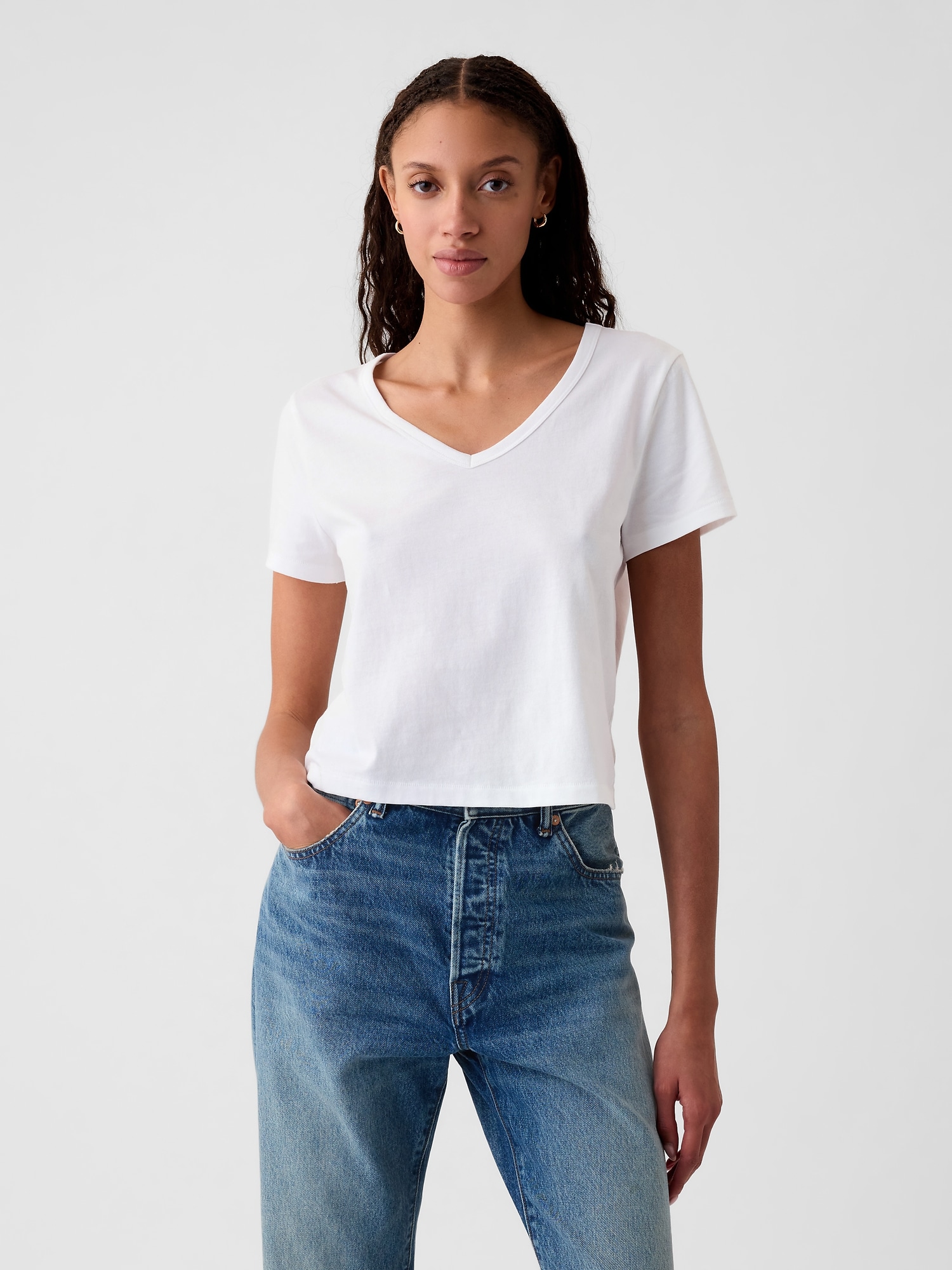 Organic Cotton Vintage Cropped T-Shirt