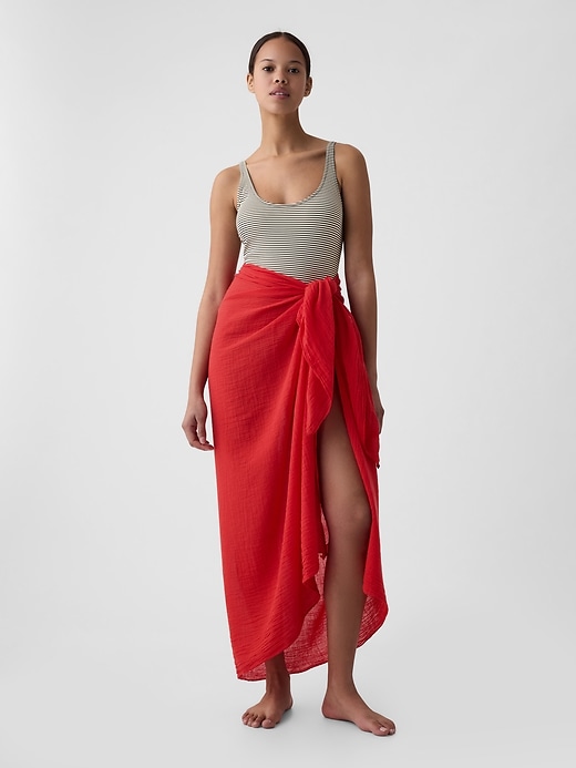 Image number 1 showing, Linen-Cotton Textured Sarong