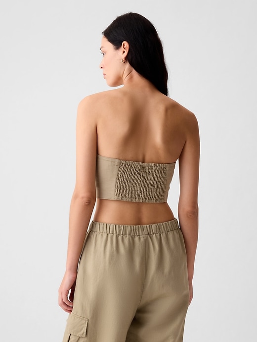 Image number 2 showing, Linen-Cotton Ultra-Cropped Cami