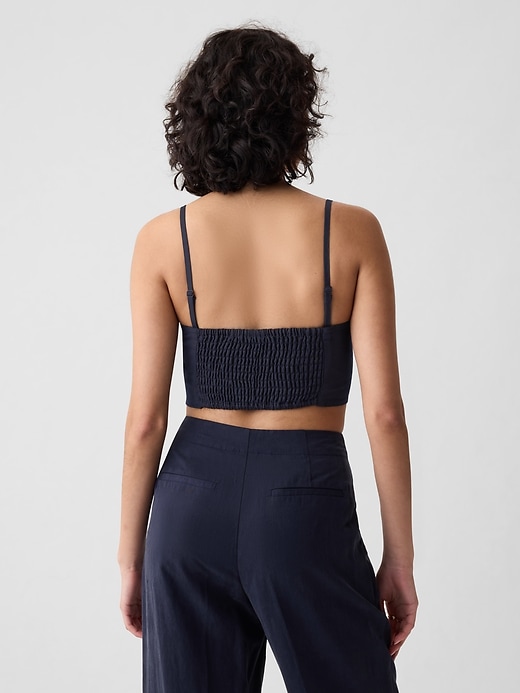 Image number 2 showing, Linen-Cotton Ultra-Cropped Cami