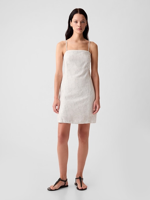 Image number 1 showing, Linen-Blend Mini Dress