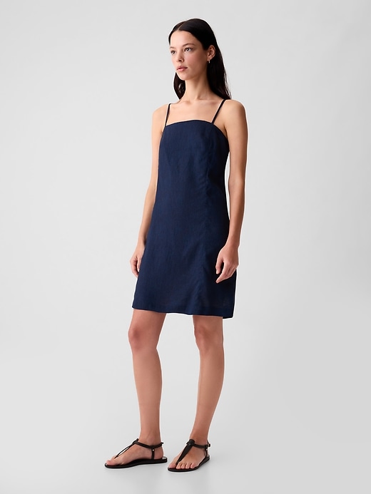 Image number 3 showing, Linen-Blend Mini Dress