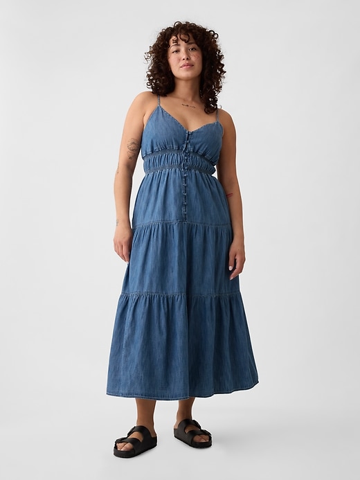 Image number 5 showing, Organic Cotton Denim Maxi Dress