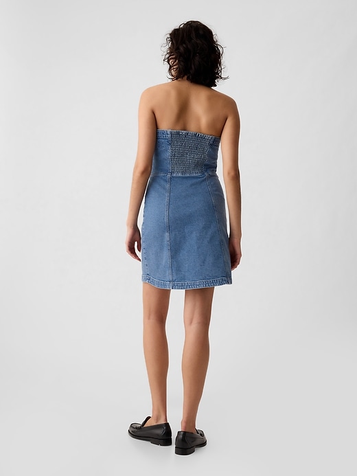 Image number 2 showing, Strapless Denim Mini Dress