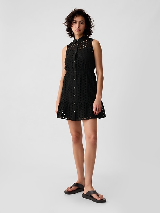 Image number 3 showing, Eyelet Tiered Mini Dress