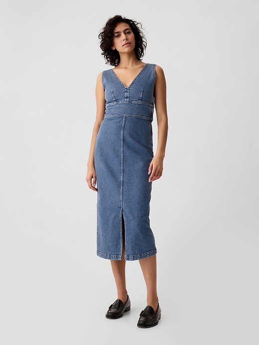 Image number 1 showing, Denim Midi Dress