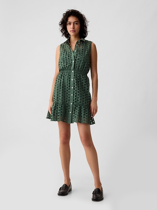 Image number 3 showing, Eyelet Tiered Mini Dress