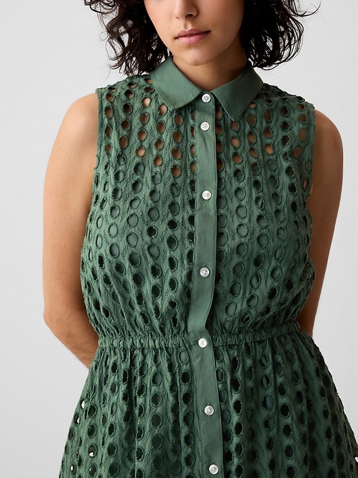 Image number 4 showing, Eyelet Tiered Mini Dress