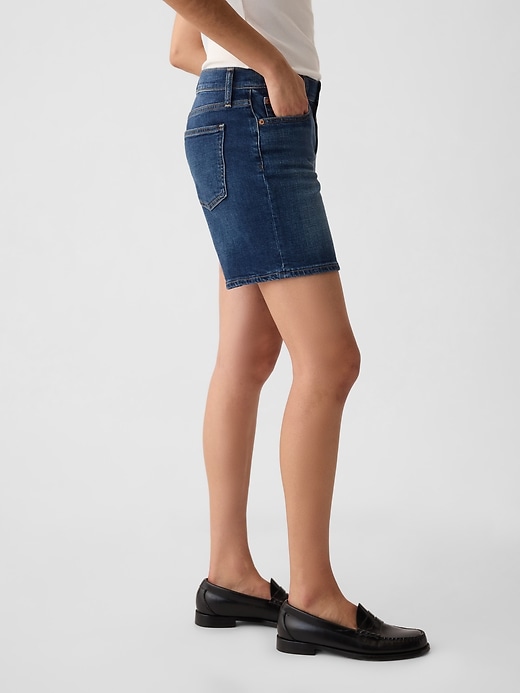 Image number 3 showing, 5" Mid Rise Denim Girlfriend Shorts