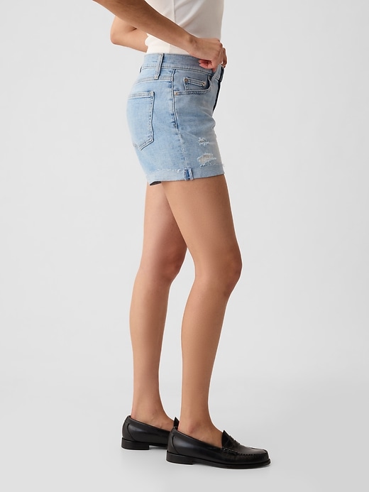 Image number 3 showing, 5" Mid Rise Denim Girlfriend Shorts