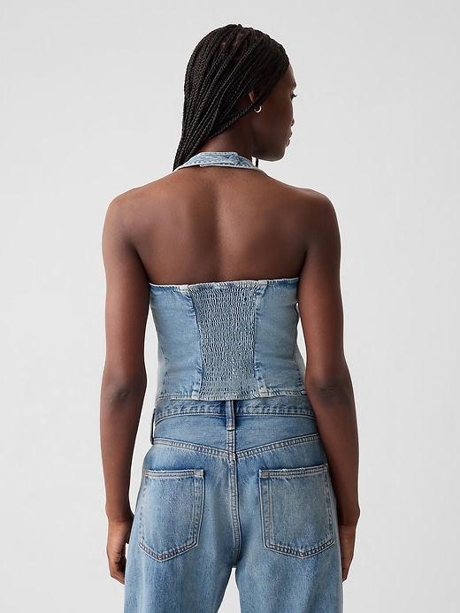 Image number 2 showing, Denim Halter Vest