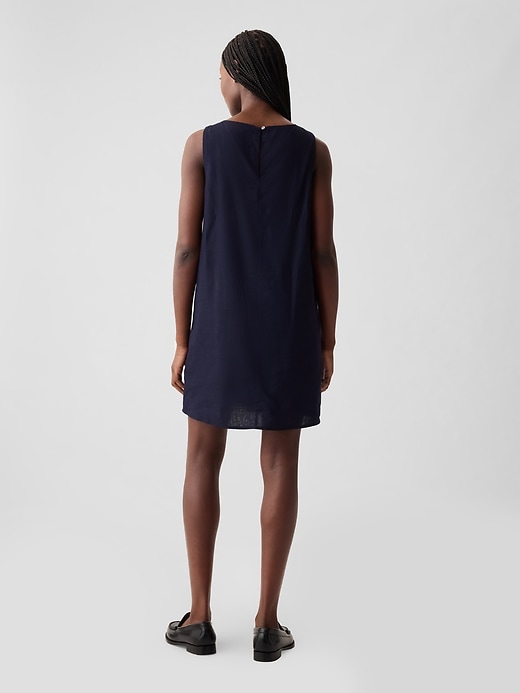 Image number 2 showing, Linen-Blend Shift Mini Dress