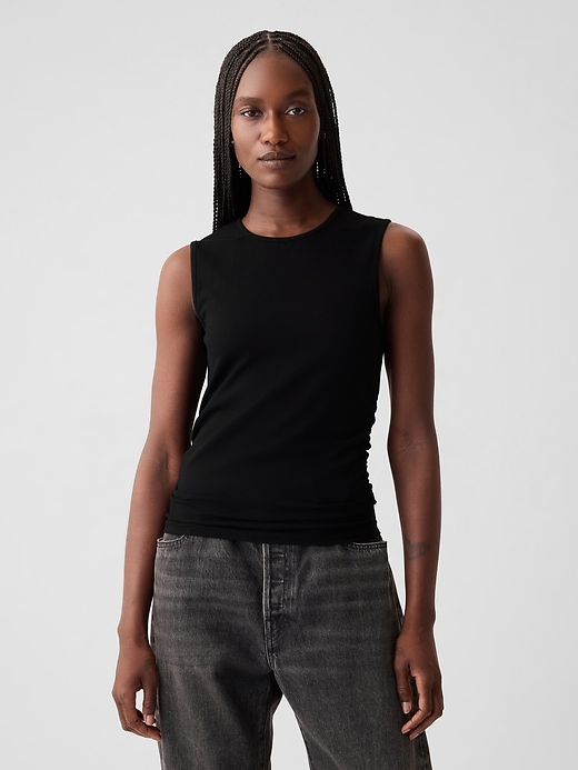 Image number 1 showing, Compact Jersey Cropped Tank Top