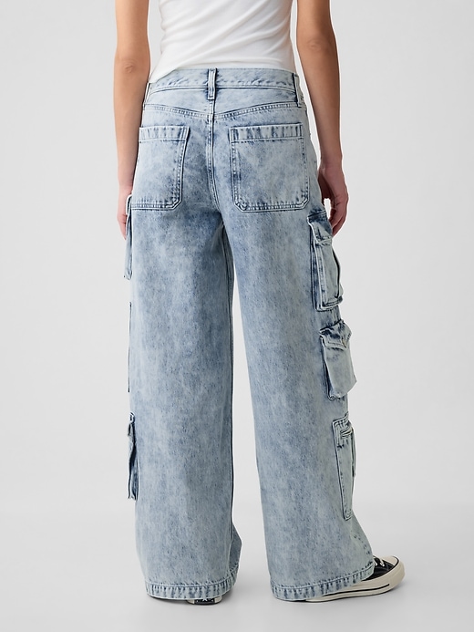 Image number 4 showing, Mid Rise Cargo Baggy Jeans