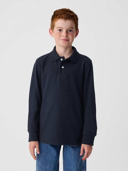 Image number 1 showing, Kids Organic Cotton Uniform Polo Shirt