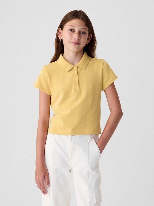 Image number 1 showing, Kids Pique Cropped Polo Shirt