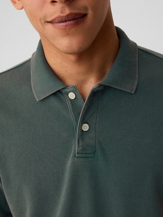 Image number 4 showing, Washed Pique Polo Shirt