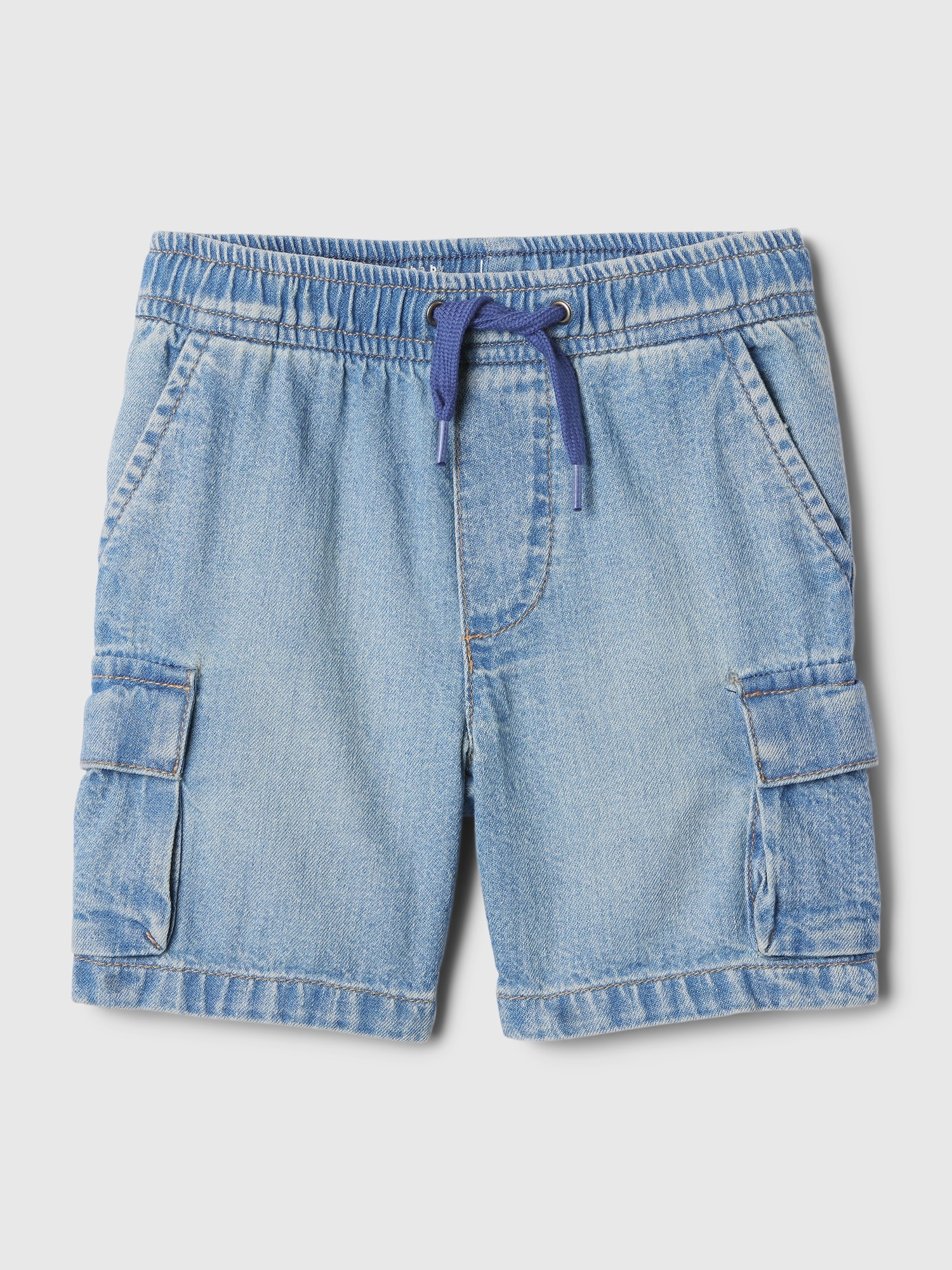 Gap Baby Cargo Pull-on Shorts In Medium Wash